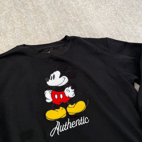 Disney Mickey Mouse Crew Neck Black Sweatshirt XL - Picture 3 of 9